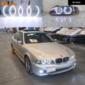 BMW E39 540I 530I 528I 525I 523I M5 フェイスリフト 2000 - 03 超高輝度 COB LED エンジェルアイ ハローリング デイライト