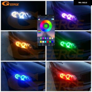 INFINITI FX35 FX45 S50 2003 - 2005 2006 2007 2008 BLUETOOTHアプリ 超高輝度マルチカラーRGB LEDエンジェルアイキット ハローリング