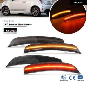 スモーク フィアット 500 スポーツ 2012-2017 500E 2013-2019 フロント アンバー リア レッド バンパー LED サイドマーカー ウィンカー ライト インジケータ