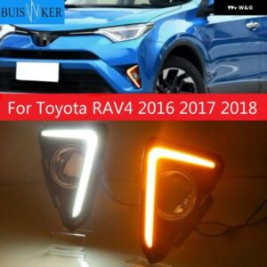 トヨタ RAV4 2016 2017 2018 車用 LED DRL デイタイム ランニングライト ウィンカー フォグランプ オートライト ランプアクセサリー 2個