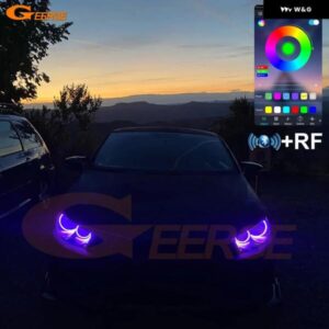 フォルクスワーゲン VW シロッコ III 2008 2009 - 2012 2013 BLUETOOTH アプリ マルチカラー 超高輝度 RGB LED エンジェルアイキット ハローリング