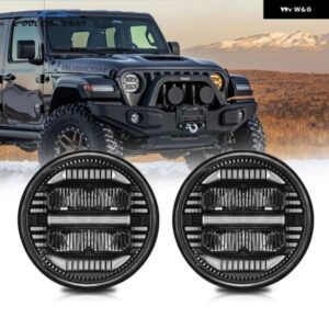 ジープ 作業灯 ヘッドライト 12V 24V 車両補助 DRL ウィンカー ヘッドランプ 運転用 DRL ラングラー JK TJ カマロ マツダ ハマー