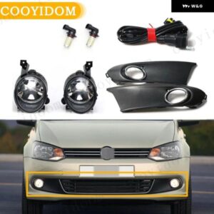 LEDライト VW ポロヴェント セダン サルーン 2011 - 16 LED フォグライト フォグランプ グリル カバー ハーネス アセンブリ