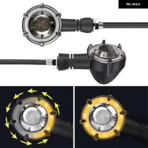 2PCS 汎用 オートバイ LEDフローティング デイタイム ランニングライト アンバー DRLホワイト/ブルー/レッドウィンカー インジケーター オートバイ