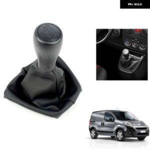 フィアット フィオリーノ 2016 - 21 カー スタイリング 5速ギアスティック シフト ノブ レベルレザー ブーツ