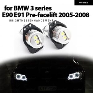 20W CANBUS LEDエンジェルアイ マーカーライト 電球 ホワイトカラー BMW E90 E91 3シリーズ 325I 328I 335I 2006-2008