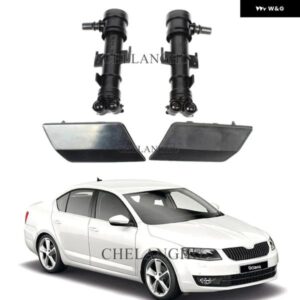 シュコダ オクタビア A7 セダン 2013 - 17 フロント ヘッドライト ウォッシャースプレーノズル シリンダー ジェットとウォッシャーカバー キャップ