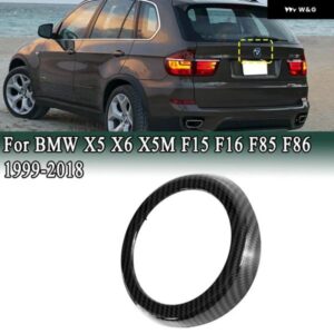 車用リアバッジリングロゴ フレーム カバー BMW X5 X6 X5M F15 F16 F85 F86 1999-2018 グロスマットブラック ロゴデコレーション トリム ステッカー