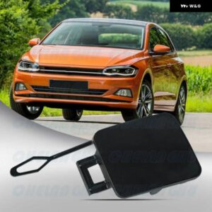 VW ポロ 2018 - 21 カーアクセサリー 塗装可能 フロント バンパー トリム 牽引アイヒッチカバー 2G0807241