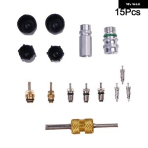 フルAC バルブ コアキット R134A R12高圧 低圧 バルブ コアとカバー 信頼性アッパーパフォーマンス