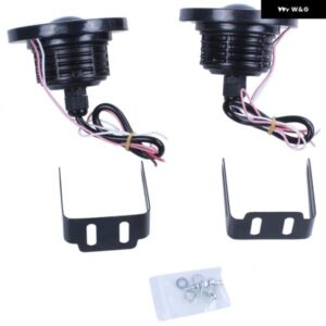 車用 汎用 3.5インチCOBエンジェルアイ フォグランプ ヘッドライト ランニングライト レッド2個