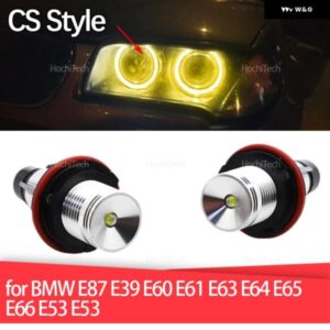 20W/ペア ハイパワーエンジェルアイ 電球 BMW E87 E39 E60 E61 E63 E64 E65 E66 E53 E53 CSL CS スタイル レモンイエロー LED マーカーライト