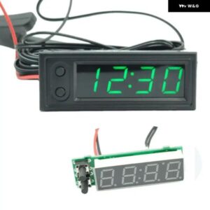 2020年ホットカー電圧計レッド屋外12V 3IN1時計PP屋内温度計車両LEDデジタル ディスプレイ