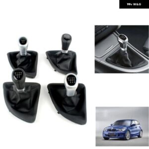 BMW 1シリーズ E81 E82 E87 E88 カー スタイリング 5/6速ギアスティック シフト ノブ レベルPUレザー ブーツ