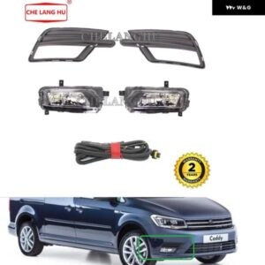 LEDライト VW キャディ 2015 - 20 カー スタイリング フロント バンパー LED フォグランプ フォグ グリル とワイヤー付き フォグランプ