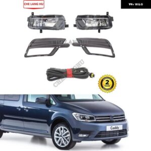 VW キャディ 2015 - 20 カー スタイリング フロント バンパー フォグランプ フォグ グリル 電球 とワイヤー付き フォグランプ