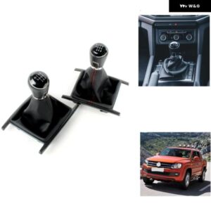 VW アマロック 2010 - 18-2022 カー スタイリング 6速ギアスティック シフト ノブ レベルレザー ブーツ