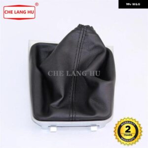 VW ゴルフ 7 A7 MK7 GTI GTD 2013 - 17 カー スタイリング ギアスティック シフト ノブ ブラックレザー ブーツ ブラックスレッド付き