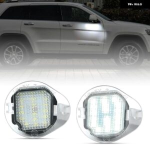 ジープ グランド チェロキー 2014-2017 ホワイト LED アンダーサイドミラー パドルライト 2個