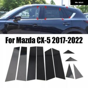 ドア トリム 取り付けキット ブラック トリム ピラー ポスト グロスブラック ウィンドウ トリム 車に完璧にマッチ プラスチック 素材