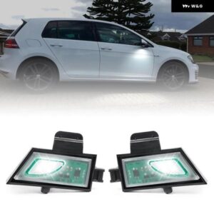 VW ゴルフ MK7 2012-2020 トゥーラン MK2 2015-2020 ホワイト LED アンダーサイドミラー パドルライト 2個