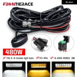 車用ワークライトスイッチ ライトバー オートバイ 用 4ランプ 高出力配線 ハーネス 車 ボート トラック 180W 300W ケーブル リレーワイヤー