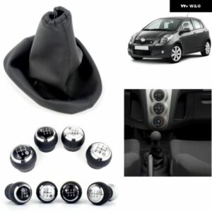 トヨタ YARIS II 2 MK2 2005 - 11 カー スタイリング 5/6速ギアスティック シフト ノブ レベルレザー ブーツ