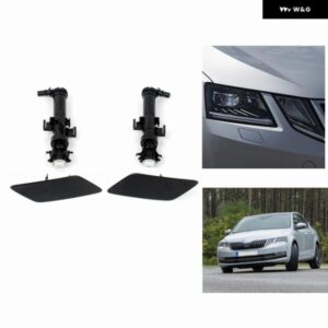 シュコダ オクタビア 2017 2018 2019 カー スタイリング フロント ヘッドライト ウォッシャースプレーノズル シリンダー ジェットとウォッシャーカバー