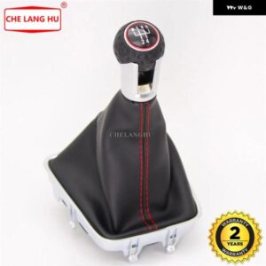 VW ゴルフ プラス 2005 - 14 5 速 6 速 ギアスティック シフト ノブ PU レザー ブーツ 付き
