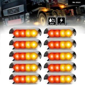 10個 10V-30V 4LED トレーラーサイド マーカーライト 車 自動車 トラック ボートライト クリアランステールハザードブレーキランプ