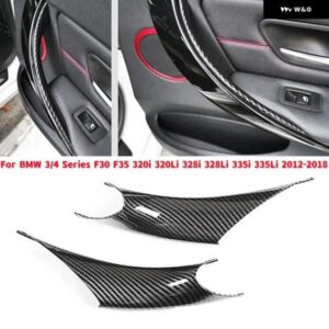 1ペア 車用インナー ドアハンドル カバー ABSアクセサリー BMW 3/4シリーズ F30 F35 320I 320LI 328I 328LI 335I 335LI 2012-2018