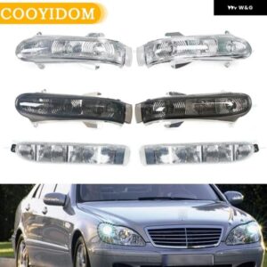 COOYIDOM 車用フロントドアサイドミラー ウィンカーライト メルセデス ベンツ W220 W215 CL S S300 1999-2003 7 LED ワイドライト