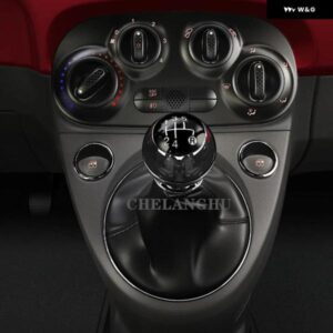 5速 ギア シフト スティックノブレベルレザー ブーツ フィアット500 500C 2007 - 18