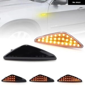BMW X3 F25 X5 E70 X6 E71/E70 クリアスモークレンズ LED サイドマーカーランプ フェンダー ウィンカー ダイナミック アンバー ライト 2個
