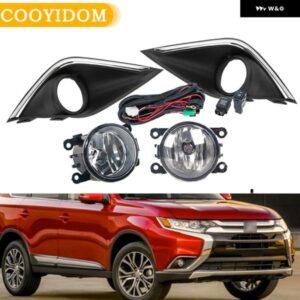 フォグランプ ランプカバー 三菱 アウトランダー 2015 - 19 フォグランプ ベゼル フード フレーム アクセサリー