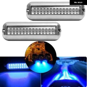 2個 42LED ボート排水灯 ボートトランサムライト ブルー 水中ポンツーン マリンライト