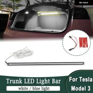 LEDリア トランク ライトバー ストリップ テスラ モデル3 2019-2023 12V インテリジェントブートインナー 装飾 ライト ホワイトライト