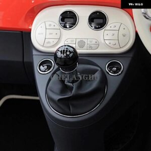 6速 ギア シフト スティックノブレベルレザー ブーツ フィアット500 500C 2007 - 18