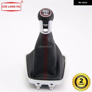 VW ティグアン 2007 - 11 カー スタイリング 6速ギアスティック シフト ノブ PUレザー ブーツ 付き