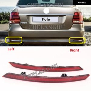 2個 レッド リア バンパー リフレクター テールライト バー ブレーキ パーキング ハザード VW ポロ セダン 2016 - 20