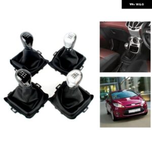 フォード フィエスタ 2008 - 12 カー スタイリング 5/6速ギアスティック シフト ノブ レベルボール PUレザー ブーツ