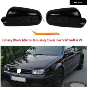 ブラックリアミラー カバー VW ゴルフ 4 MK4 ヴァラント 1998 - 06 ウィングミラー ハウジング ケース