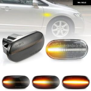 ホンダ シビック 2009-2015 アコード 2008-2013 LED サイドマーカーランプ フェンダー ウィンカー ダイナミック アンバー ライト 2個