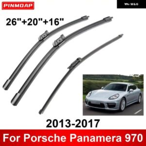 3PCS カー ワイパー ポルシェ パナメーラ 970 2013-2017 フロントリア ワイパー ブレード ブラシ 自動車アクセサリー 2013 - 17