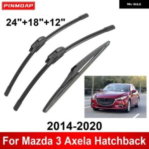 3PCS カー ワイパー マツダ 3 アクセラ ハッチバック 2014-2020 フロントリア ワイパー ブレード ブラシ 自動車アクセサリー 2014 2015 2016