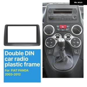 7インチ 2DIN カー ステレオ ラジオ フェイシア オーディオ MP5 インストール ダッシュ アダプター フレーム パネル 2003-2012 フィアット パンダ