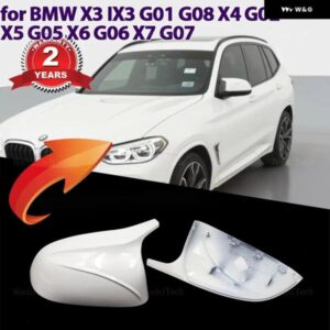 カーボンパターン ホワイト ブラック ミラー カバー ブラック ミラー カバー オーバーレイ BMW X3 G01 X4 G02 X5 G05 X7 G07 X6 G06 2018-2023