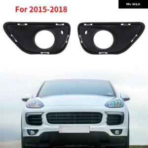 ポルシェ カイエン 2015-2018 フロント バンパー フォグランプ ライト トリム カバー 1ペア 95850582300 95850582400