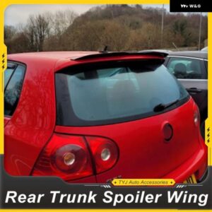 フォルクスワーゲン VW ゴルフ 5 MK5 GTI R32 2004-2009 リアルーフ トランク リッド カースポイラー ウィング ブラックカーボン 外装 アクセサリーパーツ