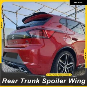 VW SEAT IBIZA TGI/FR ハッチバック 2017-2020 リアルーフ トランク リッド カースポイラー ウィング ブラックカーボン 外装 アクセサリーパーツ